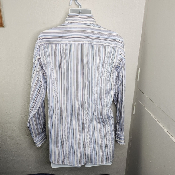 Bugatchi Shirt Men Medium Long Sleeve Striped Button Up EUC - Picture 5 of 10